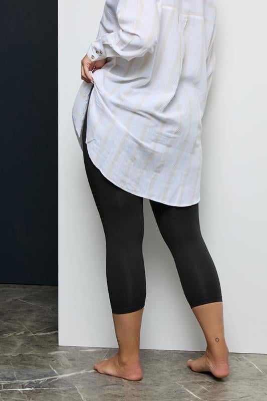 Evans YOURS FOR GOOD Curve Black Cotton Cropped Leggings