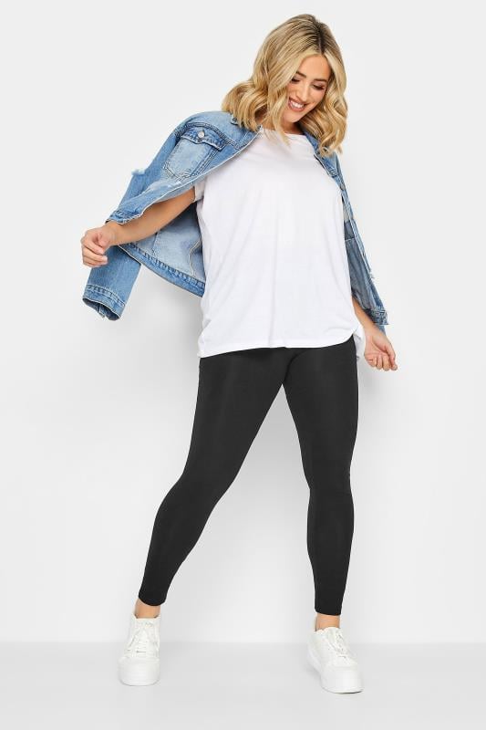 Evans YOURS FOR GOOD Curve Black Cotton Stretch Leggings