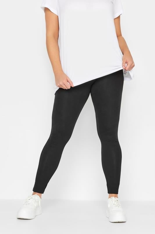 evans YOURS FOR GOOD Curve Black Cotton Stretch Leggings