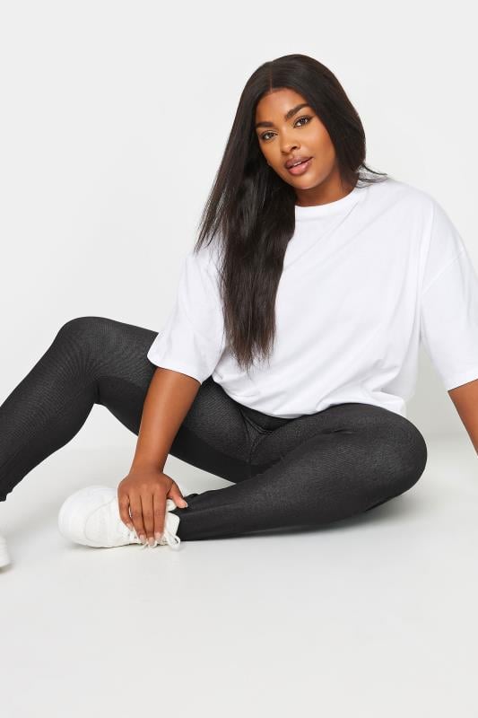 Evans YOURS FOR GOOD Curve Black Jersey Stretch Jegging