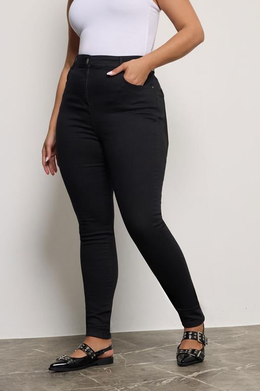 evans YOURS FOR GOOD Curve Black Skinny Stretch AVA Jeans