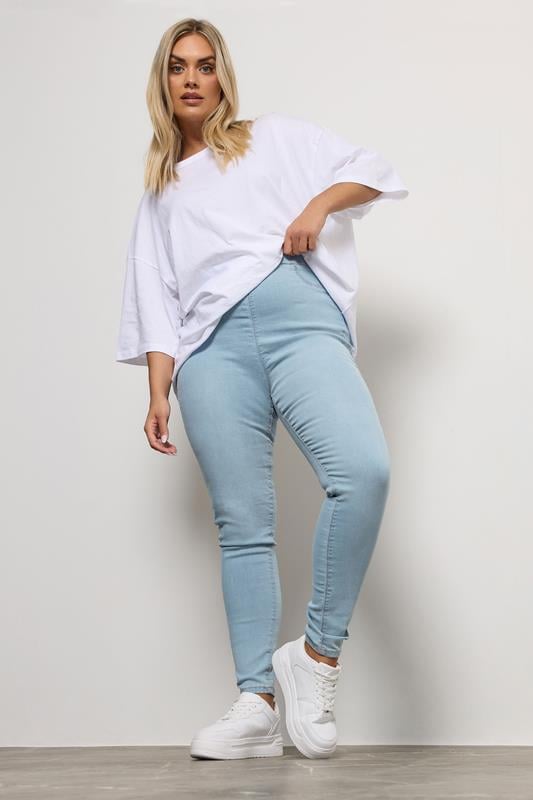 Evans YOURS FOR GOOD Curve Light Blue Pull On Stretch JENNY Jeggings