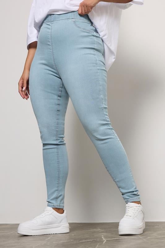 evans YOURS FOR GOOD Curve Light Blue Pull On Stretch JENNY Jeggings
