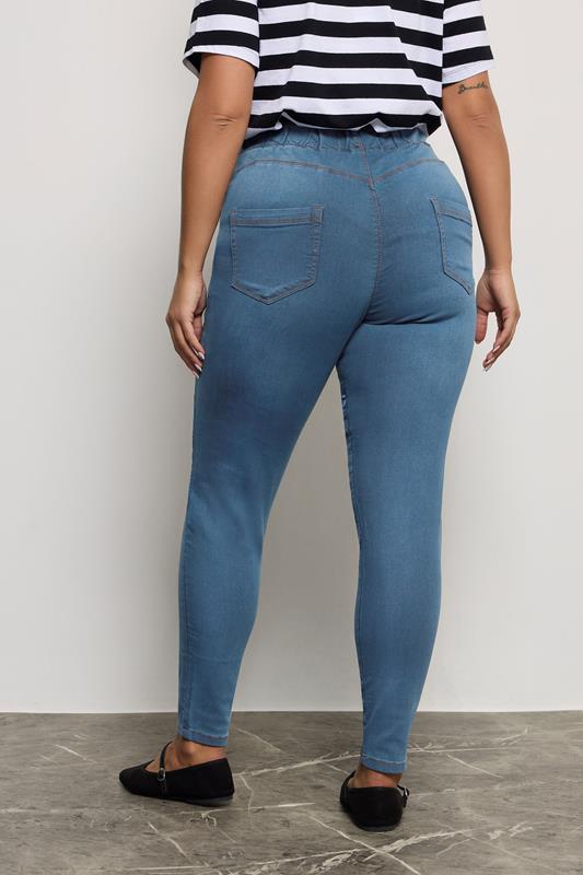 Evans YOURS FOR GOOD Curve Mid Blue Pull On Bum Shaper LOLA Stretch Jeggings