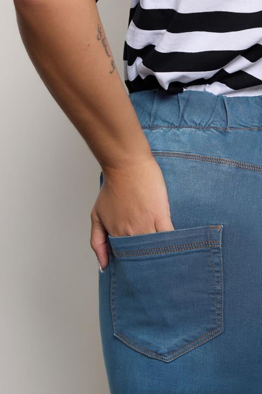 Evans YOURS FOR GOOD Curve Mid Blue Pull On Bum Shaper LOLA Stretch Jeggings