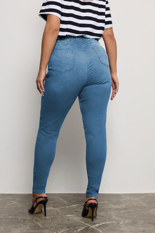 Evans YOURS FOR GOOD Curve Mid Blue Pull On Stretch JENNY Jeggings
