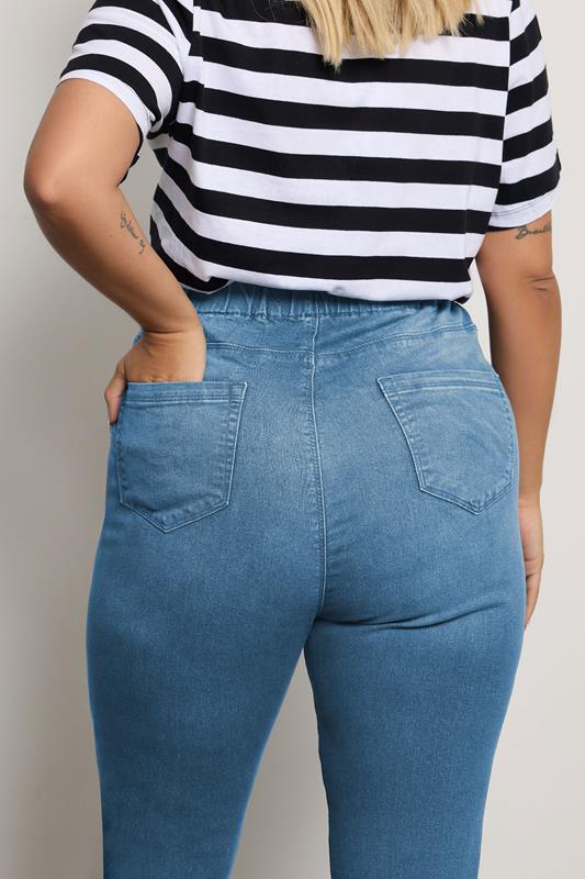 Evans YOURS FOR GOOD Curve Mid Blue Pull On Stretch JENNY Jeggings