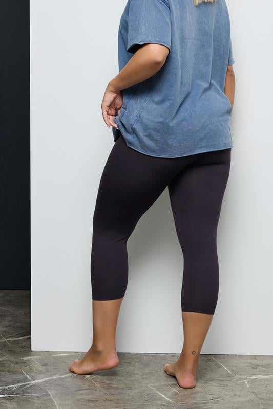 Evans YOURS FOR GOOD Curve Navy Blue Cotton Stretch Cropped Leggings