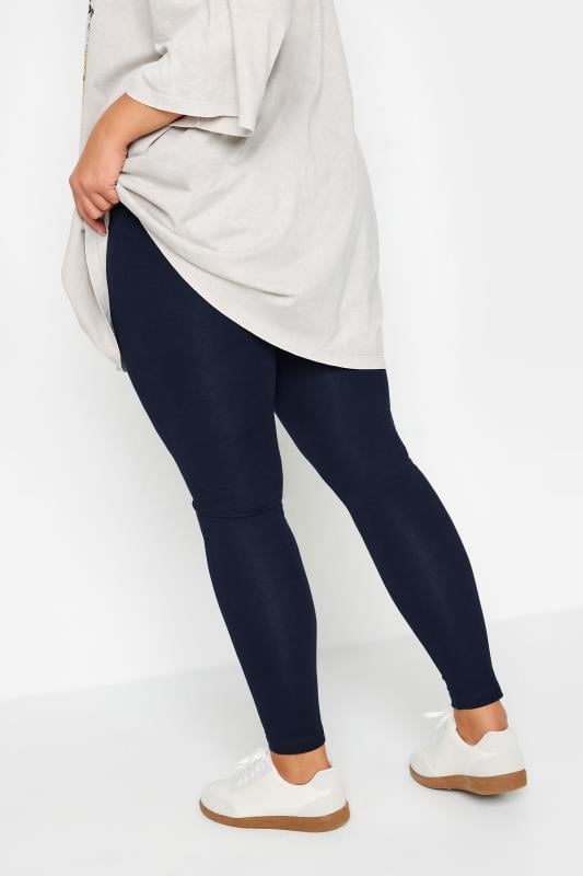 Evans YOURS FOR GOOD Curve Navy Blue Cotton Stretch Leggings