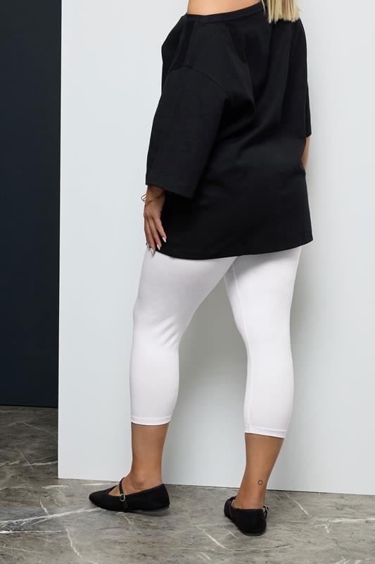 Evans YOURS FOR GOOD Curve White Cotton Essential Cropped Leggings