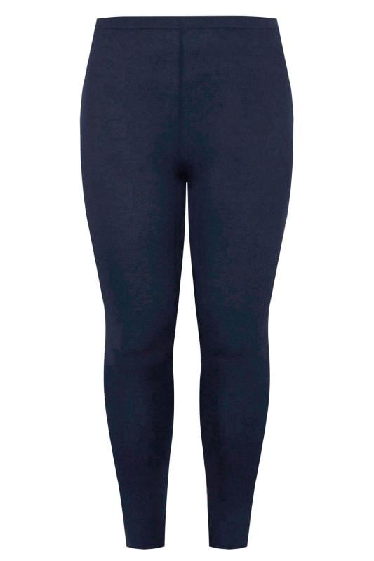 Evans YOURS FOR GOOD RECYCLED Curve Navy Blue Stretch Viscose Leggings