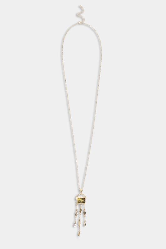 Evans Yours Gold Gemstone Triple Drop Long Necklace