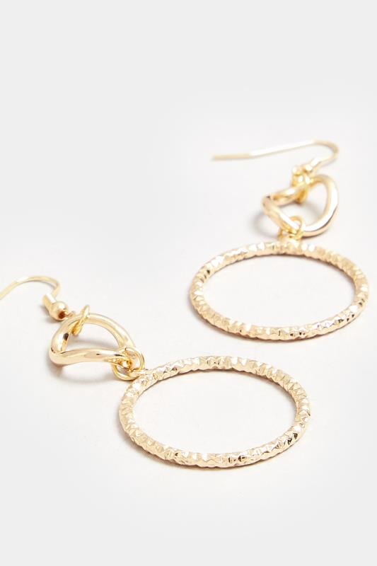 Evans Yours Gold Textured Double Circle Hoop Earrings