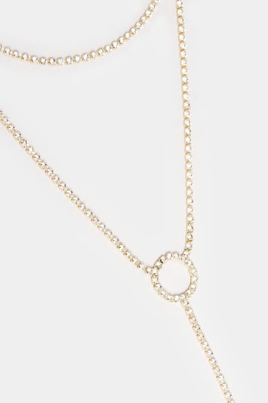 Evans Yours Gold Tone Diamante Layered Circle Necklace
