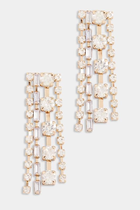 Evans Yours Gold Tone Diamante Tassel Drop Earrings
