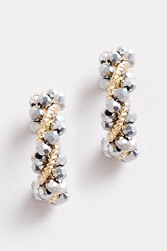 Evans Yours Gold Tone Diamante Twisted Hoop Earrings