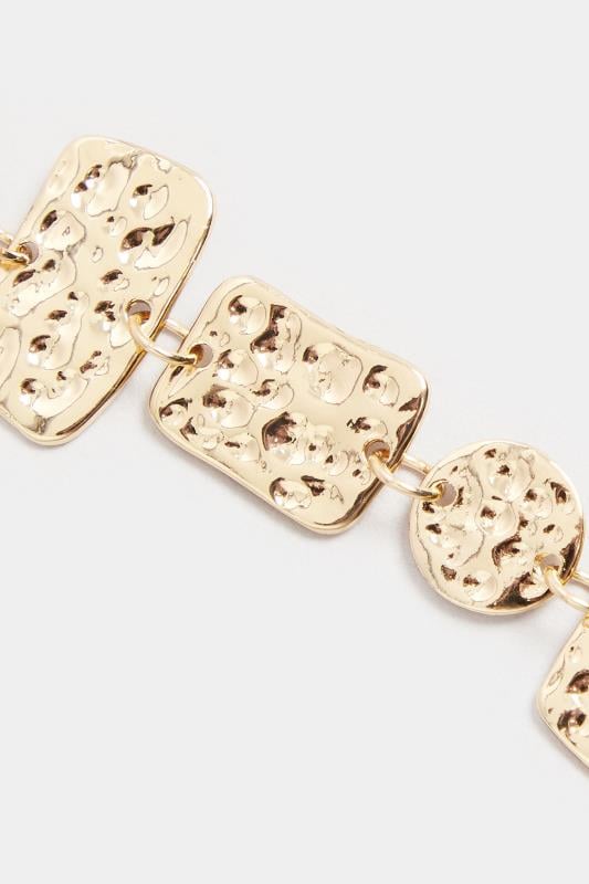 Evans Yours Gold Tone Hammered Disc Pendant Necklace