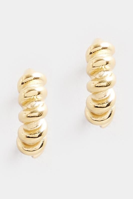 Evans Yours Gold Tone Stainless Steel Coil Hoop Earrings