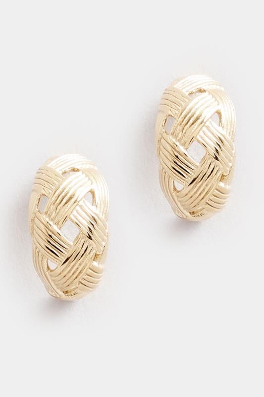 Evans Yours Gold Tone Stainless Steel Lattice Earrings