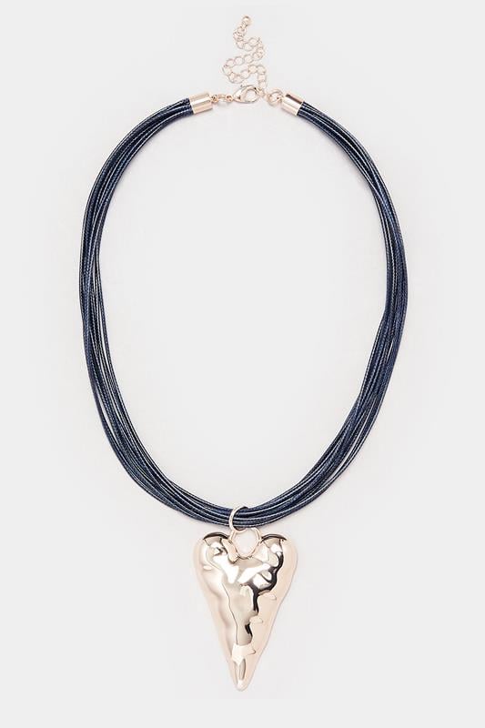 Evans Yours Gold Tone Statement Heart Pendant Necklace