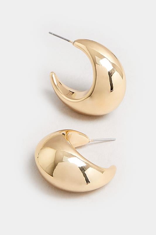 Evans Yours Gold Tone Teardrop Chunky Hoop Earrings