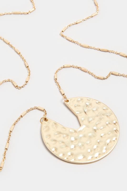 Evans Yours Gold Tone Textured Circle Pendant Necklace