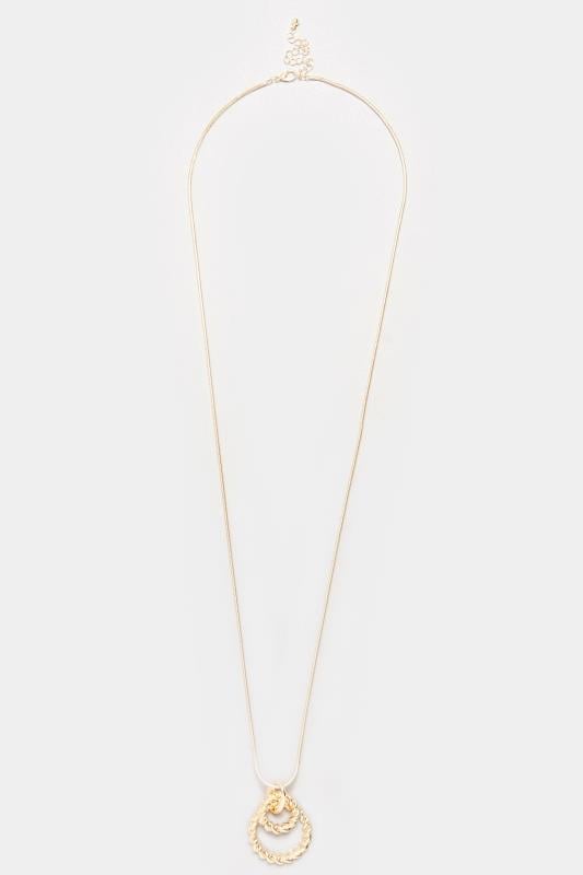 Evans Yours Gold Tone Twist Pendant Longline Necklace