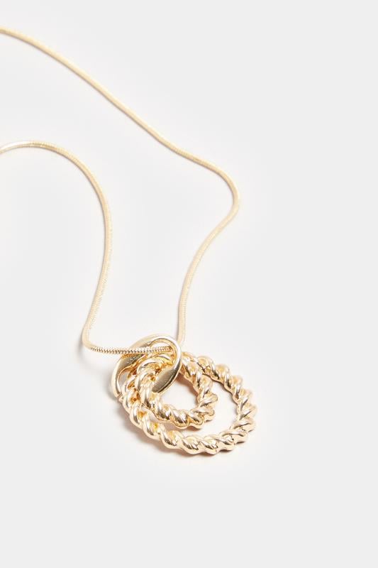 Evans Yours Gold Tone Twist Pendant Longline Necklace