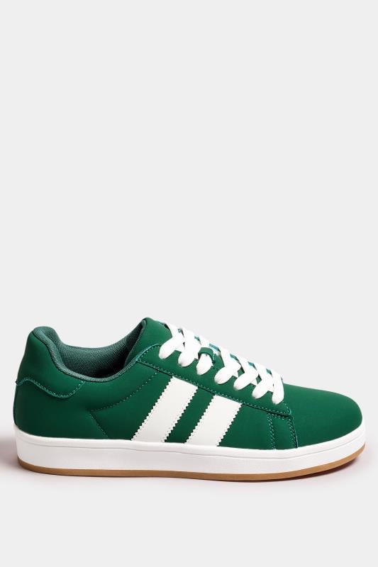 Evans Yours Green Padded Lace Up Trainers In Wide E Fit