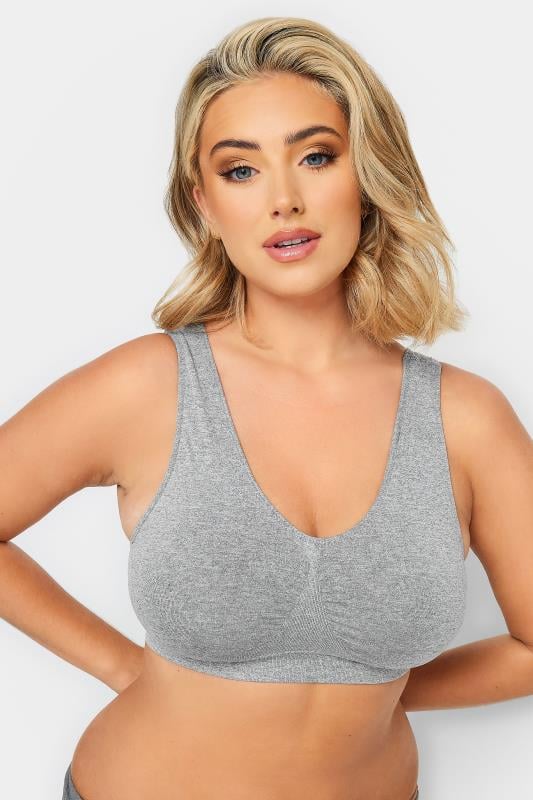 evans YOURS Grey Seamless Padded Non-Wired Bralette