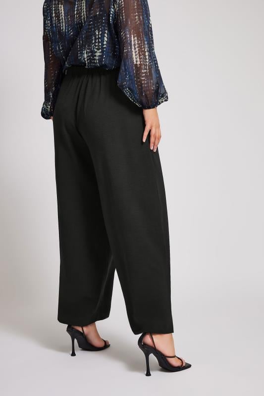Evans YOURS LONDON Curve Black Crepe Wide Leg Trousers
