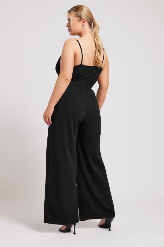 Evans YOURS LONDON Curve Black Diamante Corset Jumpsuit