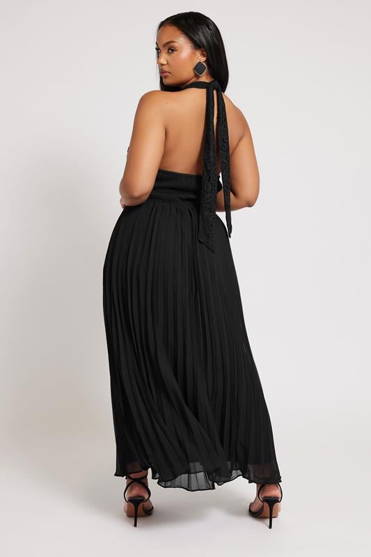 Evans YOURS LONDON Curve Black Lace Halterneck Maxi Dress