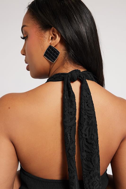 Evans YOURS LONDON Curve Black Lace Halterneck Maxi Dress