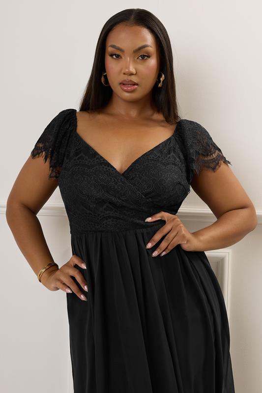 Evans YOURS LONDON Curve Black Lace Maxi Wrap Dress