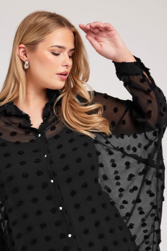 Evans YOURS LONDON Curve Black Longline Batwing Sleeve Shirt