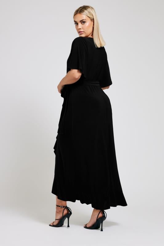 Evans YOURS LONDON Curve Black Ruffle Hem Maxi Dress
