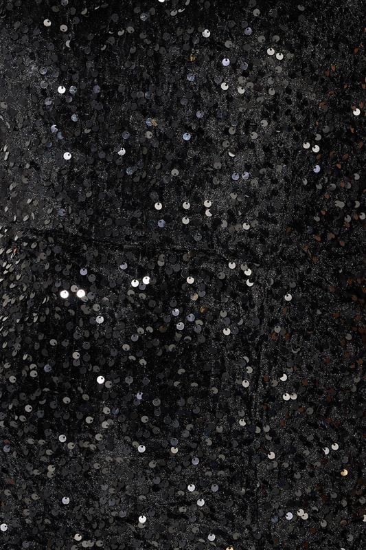 Evans YOURS LONDON Curve Black Sequin Velvet Maxi Slip Dress