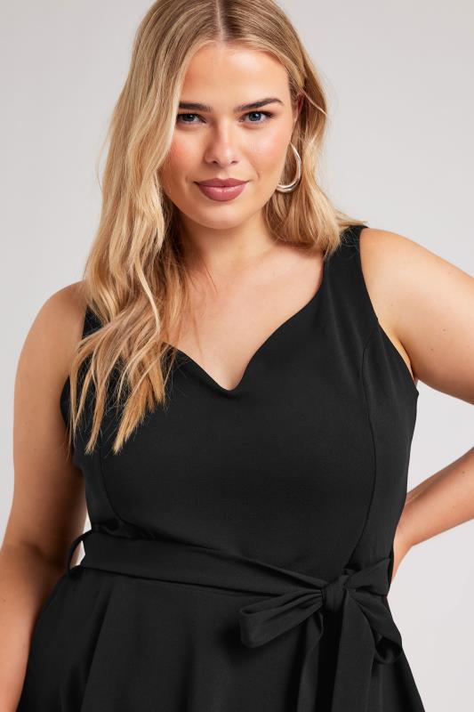 Evans YOURS LONDON Curve Black Sleeveless Peplum Top