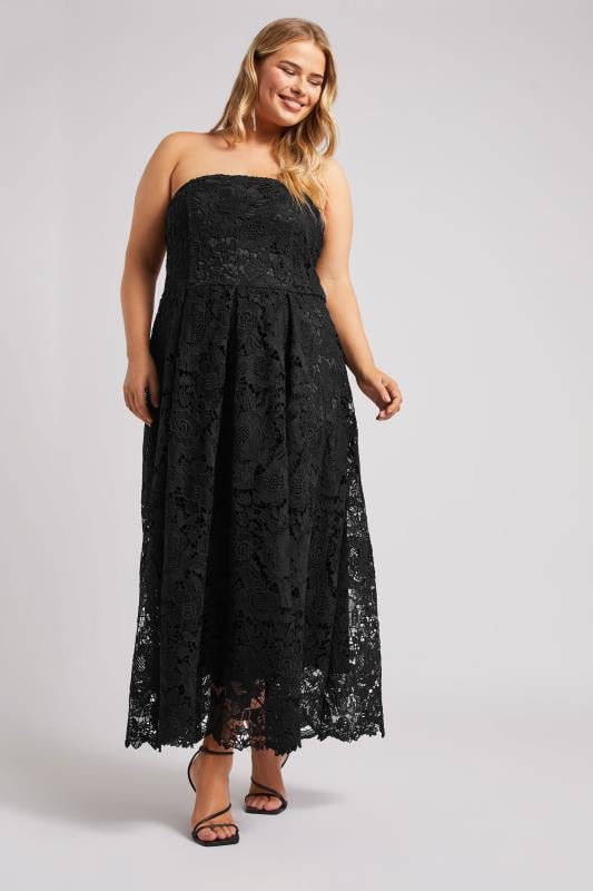Evans YOURS LONDON Curve Black Sleeveless Premium Lace Maxi Dress