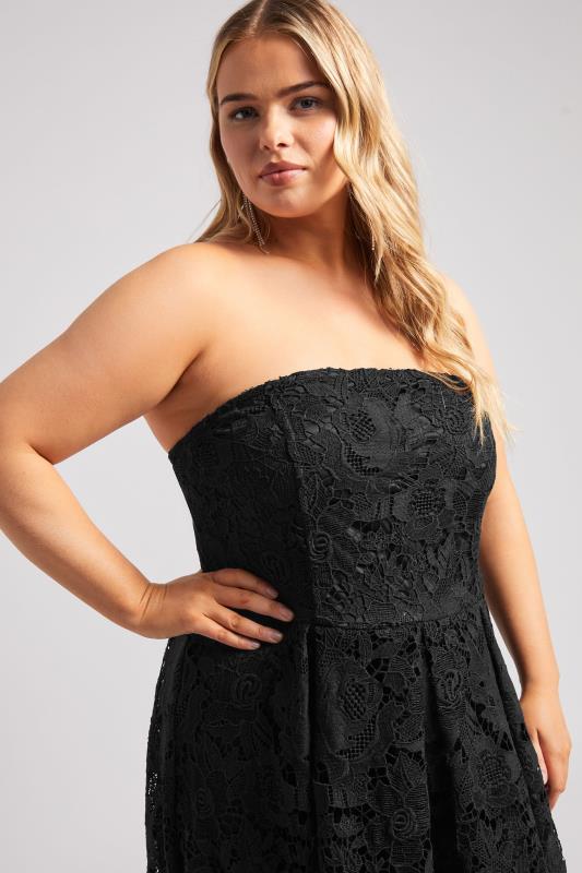 Evans YOURS LONDON Curve Black Sleeveless Premium Lace Maxi Dress