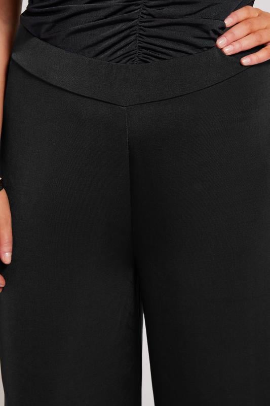 Evans YOURS LONDON Curve Black Slinky Wide Leg Trousers