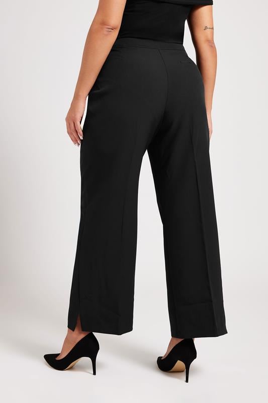 Evans YOURS LONDON Curve Black Tailored Wide Leg Suit Trousers