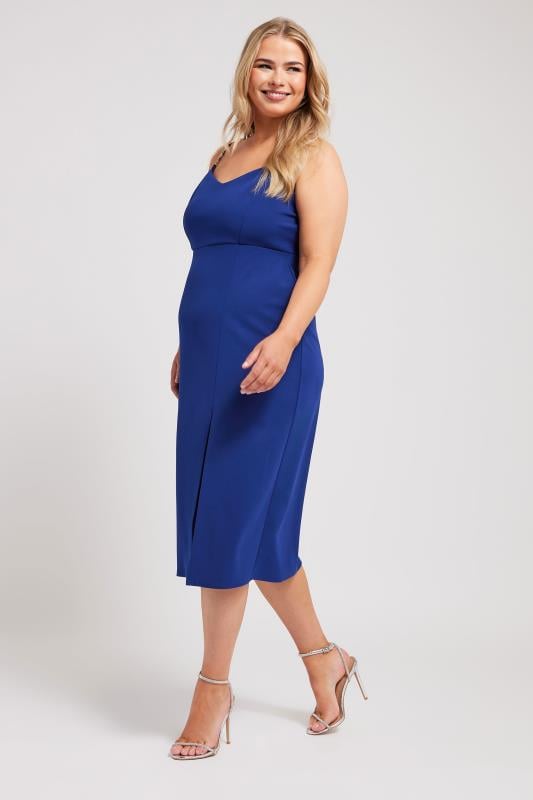 Evans YOURS LONDON Curve Cobalt Blue Diamante Strap Midi Dress