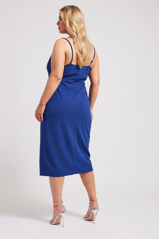 Evans YOURS LONDON Curve Cobalt Blue Diamante Strap Midi Dress