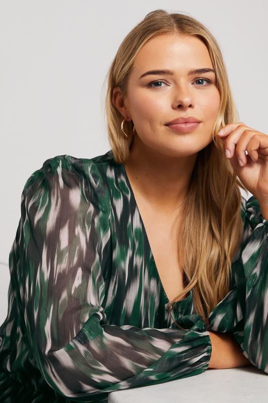 Evans YOURS LONDON Curve Green Abstract Print Midaxi Dress