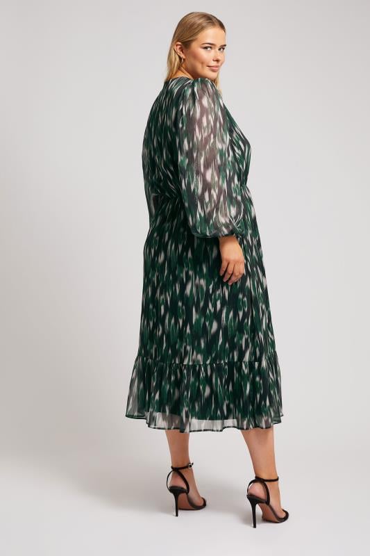 Evans YOURS LONDON Curve Green Abstract Print Midaxi Dress