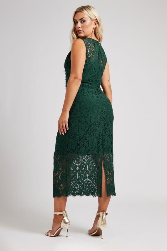 Evans YOURS LONDON Curve Green Lace Midi Shift Dress