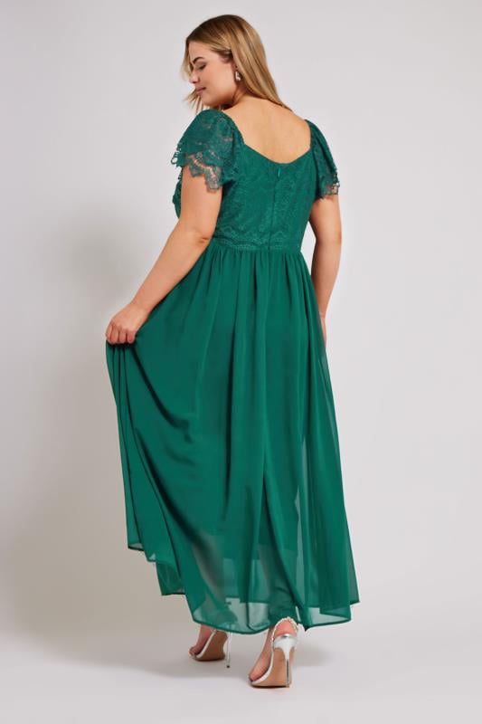 Evans YOURS LONDON Curve Green Lace Wrap Maxi Dress