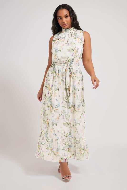 Evans YOURS LONDON Curve Ivory White Floral Tiered Maxi Dress